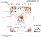 Andaz Press Personalized A Baby is Brewing Baby Shower Decorations, Floral Tea Party Baby Shower Welcome Sign Decor, Brunch Party Decorations, 16x20 Inch - Image 2