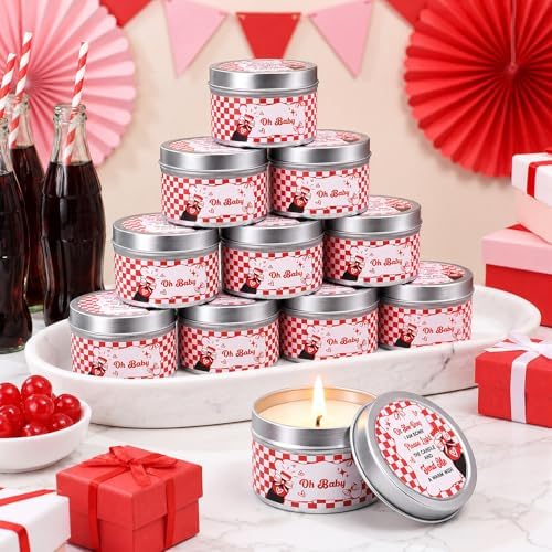 24 Pcs She's Ready to Pop Baby Shower Party Favors Candles Lavender Scented Red Coquette Retro Soda Baby Shower Decorations for Guests Rustic Tealights Candle Gender Reveal Return Gifts 1.2 oz - Image 3
