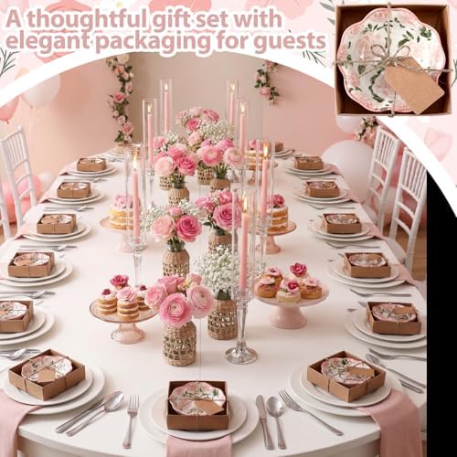 SiliFine 12 Pcs Rose Party Favors for Guests Small Ceramic Bowl Bulk - Image 4