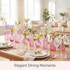 24PCS Mini Bud Vases As Wedding Centerpieces for Tables,Clear Bud Vases for Flowers,Small Flower Vases Suitable for Birthday Party,Anniversary,Wedding Reception,Baby Shower (Pink, 24PCS) - Image 4