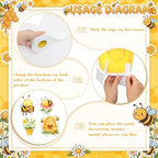 Honoson 4 Pcs 22.8" x 23.6" Large Bee Baby Shower Decorations Cardboard Cutouts, a Little Honey is on The Way Bee Theme Backdrop Daisy Sunflower Yard Signs for Birthday Party Supplies Photo Prop - Image 4