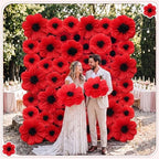 36 Pcs Paper Flowers for Party Decor, Red Poppy - Image 3