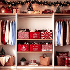 CHENGU 6 Pack Christmas Baskets Collapsible Retro Christmas Storage Bins - Image 4