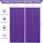 30x10ft Purple Backdrop Curtains with Lights Photo Drapes Wrinkle Free Fabric Backdrop Curtain for Wedding Birthday Party Baby Shower Bridal Shower Home Party Background Decorations - Image 6