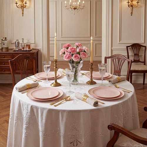 bUCLA 200PCS Pink Plastic Plates - Heavy Duty Pink Disposable with Gold Rim - Include 100 Each (10 inch Dinner & 7 inch Dessert) Plates, Ideal for Party & Wedding - Image 2