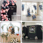 7.2FT, 6FT Wedding Arch Stand and Matching Black Spandex Fitted Arch Backdrop Cover Set, Round Top Chiara Backdrop Stands and Covers for Birthday Party Baby Shower Banquet Arch Decor (Black) - Image 7