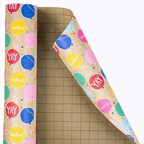 RUSPEPA Kraft Wrapping Paper Roll - Balloon Pattern - 24 Inches x 100 Feet - Image 7
