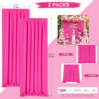 Fuchsia Backdrop Curtains 10ftx10ft Birthday Polyester Photo Drapes - Image 3