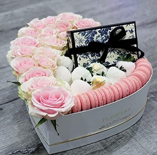 UNIKPACKAGING Set of 3, Heart Shaped Flower/Gift Boxes (White) - Image 4