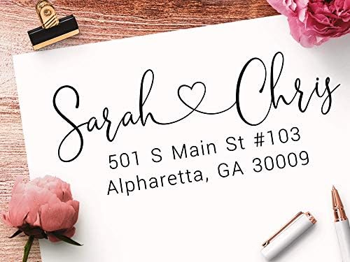 Address Stamp - Personalized Self Inking Return Address Stamper - Black Ink - Custom Wedding Stamp for Invitation Envelopes - Image 2