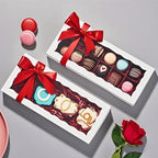 50pcs 12x5x1.5Inches White Bakery Boxes with Window Cookies Boxes Chocolate Truffle Boxes Macaron Boxes Cakesickle Boxes Browines Treat Boxes for Christmas Valentine's Easter Mother's Day - Image 4