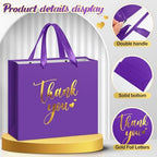 Kolldenn 16 Pcs Thank You Gift Bags Thank You Paper Bags with Handle Wrap Bags Bulk Totes for Birthdays Business Wedding Baby Shower Party Favors(11.81 x 9.84 x 3.94 Inches,Purple) - Image 4