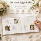 Personalized Linen Wedding Guest Book, Custom Photo Album 29 x 21.5 cm - Image 5