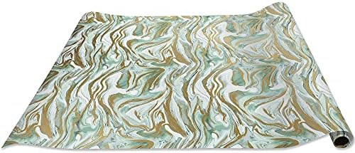 Jillson Roberts 6 Roll-Count Premium All-Occasion Gift Wrap, Marbleized Mint - Image 3