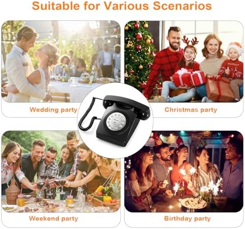Retro Audio Guest Book Phone for Wedding & Events - Record & Save Guest Messages, Rechargeable, Easy to Use, Perfect for Baby Shower, Birthday Parties - Image 2