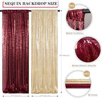 ShinyBeauty Sequin Backdrop 4 Panels 2x8FT Burgundy Gold for Wedding Party - Image 6