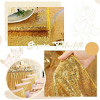 SoarDream Gold Sequin Tablecloth 90"x132" Wedding Glitter Table Cloth - Image 3