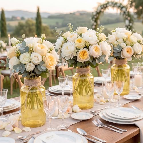 12 Pack Mason Jar Vases for Centerpieces, Gold Glass Flower Vase - Image 6