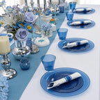 DaYammi 210PCS Cobalt Blue Glitter Plastic Dinnerware Set for 30 Guests - Image 6