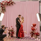 20x10ft Dusty Rose Backdrop Curtain Panels for Parties - Wrinkle Free Polyester Photo Curtain Backdrop Wedding Back Drop Fabric Drapes for Party Decorations Background for Photography - Image 3