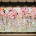 10x10ft Pink Rose Flower Wedding Photography Backdrop Spring Floral Photography Backdrop Valentine's Day Mother's Day Girl Birthday Baby Shower Wedding Bridal Party Banner Photo Booth Props Background - Image 5