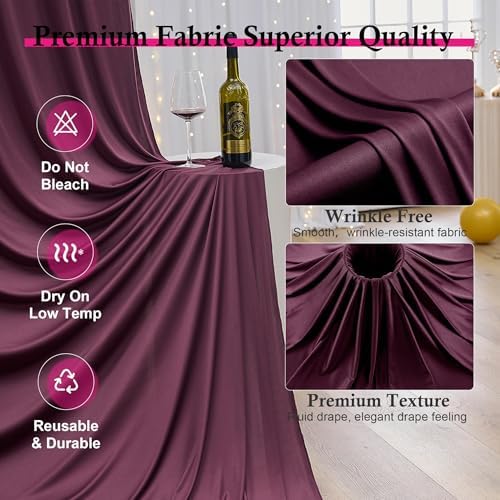 20ft x 12ft Burgundy Backdrop Curtains for Parties, Wrinkle Free 4 Panels Photo Backdrop Drapes Back Drop Cloth for Wedding Birthday Photography Background Decor - Image 3