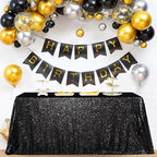 SoarDream Black Sequin Tablecloth 90"x156" Party Glitter Table Cloth - Image 2