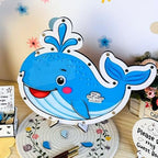 Baby Shower Guest Book Alternative Whale Drop Box, Under the Sea Ocean - Image 5