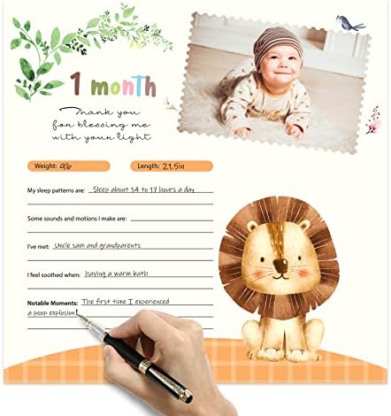 Baby's First Year Calendar with Stickers - 1st Year Tracker and Memory Book for Girls and Boys - Document and Cherish Milestones with Pocket and Drill Free Adhesive Hook - Image 5