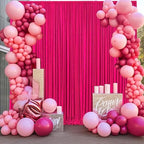 30ft x 10ft Fuchsia Wrinkle Free Backdrop Curtains for Parties,6 Panels 5×10ft Thick Silky Polyester Hot Pink Photo Backdrop Drapes Curtain for Barbie Party Wedding Birthday Baby Shower Photography - Image 6