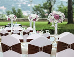 Brown Chair Sashes 50 Pack, Spandex Brown Chair Bows Bands with Buckle Slider for Folding Chairs Wedding Party Birthday Decor, Chair Ties - Image 3