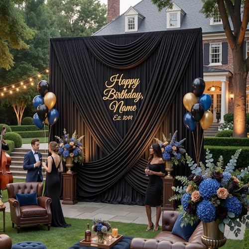 20ftx15ft Black Backdrop Curtains for Wedding Party 4 Panels 5×15FT Tall - Image 3