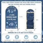 Serencatcher 7.2ft 6ft Denim Blue Jean Baby Shower Arch Backdrop Cover 2pcs - Image 2