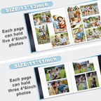 Large Photo Album Self Adhesive, DIY Scrapbook Album for 600 Photos, 13"x12.6" 120 Pages Light Blue Linen Cover Memory Book - Image 5