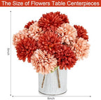 6 Set Terracotta Pre-Made Flower Table Centerpieces for Fall Decor - Image 2