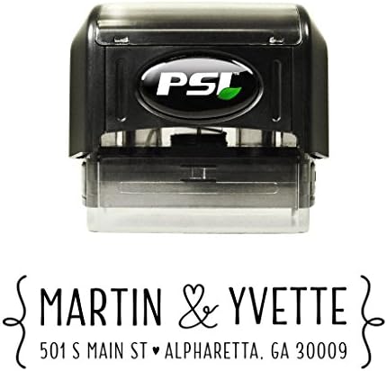 Personalized Heart Ampersand Self-Inking Return Address Stamp for Wedding by PrettySweetParty