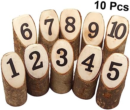 10 Piece Mini Wooden Stumps Number Printed Table Display Set - Image 6