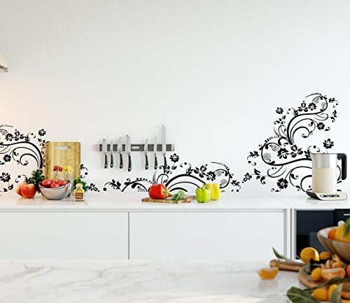 Brown Floral Décor Swirl Wall Decal Designs. Edge to Edge Wall Decal. 100in x 29in. Easy to Apply & Removable. - Image 6