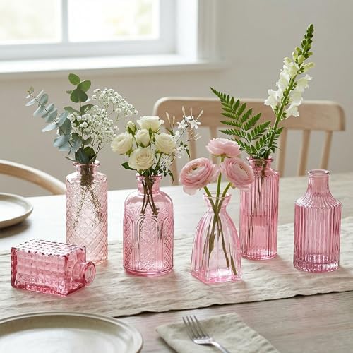 15 Pcs Pink Bud Vases Set, Baby Shower Decorations, Wedding Table Decor - Image 5
