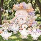 Honoson 4 Pcs Large 30" One Silly Goose Birthday Cardboard Cutouts Standup Silly Goose Baby Shower Backdrop 1st Birthday Party Decorations for Lawn Yard Signs Photo Booth Props Supplies - Image 4