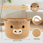 Large Highland Cute Cow Basket for Nursery,Laundry Blanket Gift Basket - Image 2