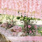 Waipfaru 40Pcs Light Pink Wisteria Hanging Flowers,Fake Hanging Flowers - Image 5