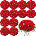 Geosar 16 Bundles Artificial Peonies Flowers,Bright Red by Geosar