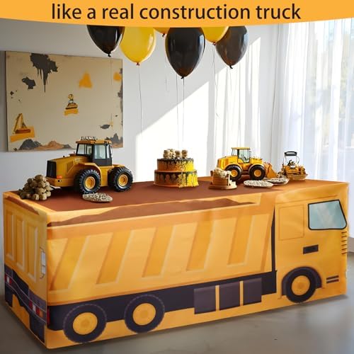 8Ft Construction Vehicle Table Cloth,Construction Birthday Decorations for Kids' Boys' Party Decorations, Baby Shower Birthday Party Supplies - Image 5