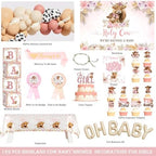 Hombae Highland Cow Baby Shower Decorations Girls, 129 PCs – Holy Cow Baby Shower Party Supplies with Floral Backdrop, Balloon Garland, It’s a Girl Cake Topper, Mommy To Be Sash, Headband - Image 2