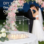 Pure Clear Acrylic Card Box with Slot & Lock, DIY Large Wedding Card Boxes for Reception, Elegant Money Envelop Gift Cards Box for Party Wedding Birthday Baby Shower Graduation Table Decor - Image 2
