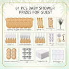 81Pcs Baby Shower Prizes for Game Winners，6 Sets Cheese Board (Bodysuit) - Image 2