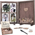 Y&K Homish Wedding Guest Book Alternative, Rustic Wedding Decorations for Reception, Favors for Guests 80 Hearts Green Wreath (Rustic Brown) by YKHomish