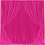 20x10ft Hot Pink Backdrop Curtain for Wedding Parties Wrinkle Free Fabric Fuchsia Drapes Backdrop Decoration for Baby Shower Birthday Photography Decoration 4 Panels, 5ft x 10ft by Gogoparti