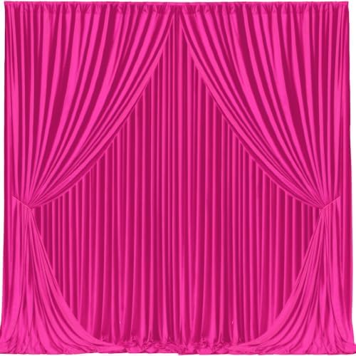 20x10ft Hot Pink Backdrop Curtain for Wedding Parties Wrinkle Free Fabric Fuchsia Drapes Backdrop Decoration for Baby Shower Birthday Photography Decoration 4 Panels, 5ft x 10ft by Gogoparti